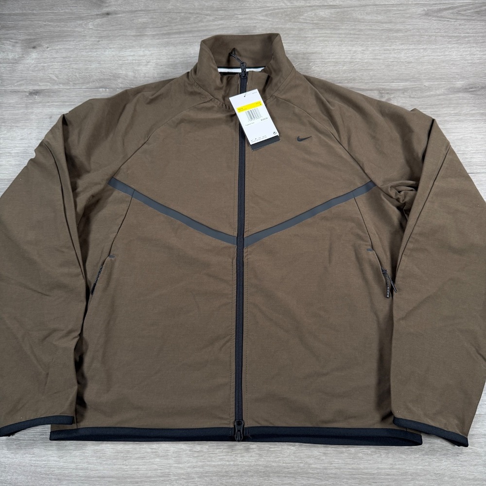 Nike Sportswear Tech Dri-FIT Shori Knit Jacket Brown IM1335-212 Mens Small Boxy